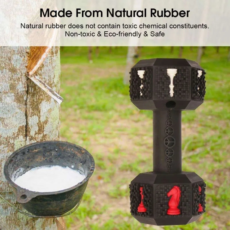 Big Dog Natural Rubber Puzzle Dumbbell Toy For Teeth Cleaning Bite Resistant