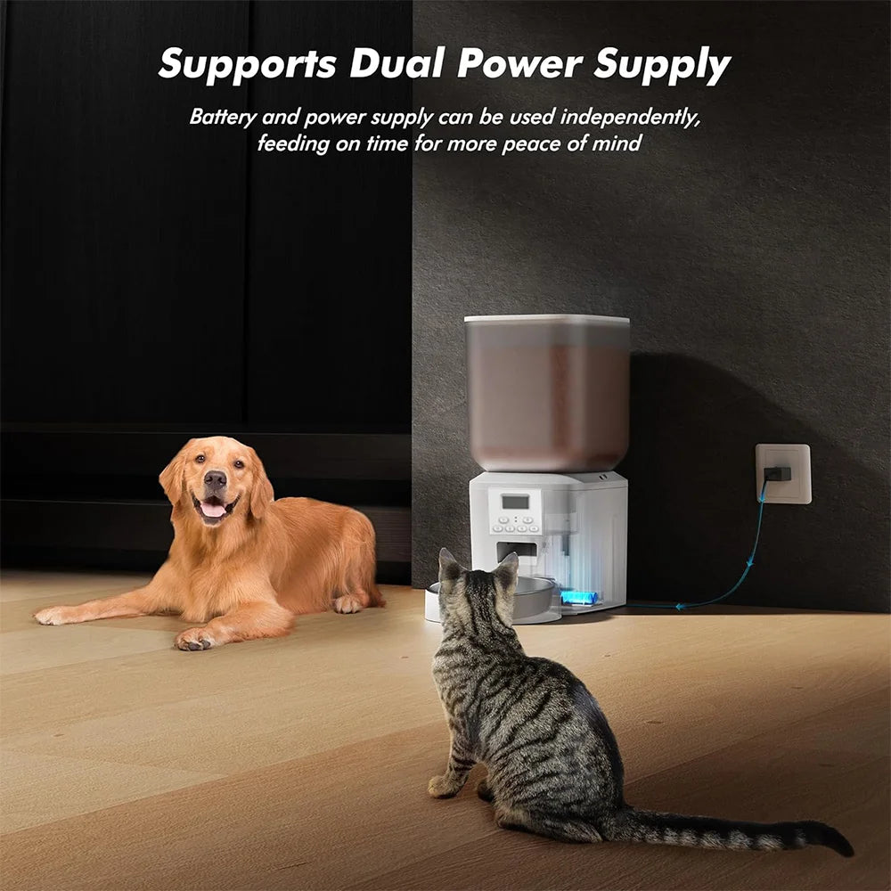 Nityers 8L Automatic Cat Feeder With Stainless Steel Bowl Timed Auto Dispenser